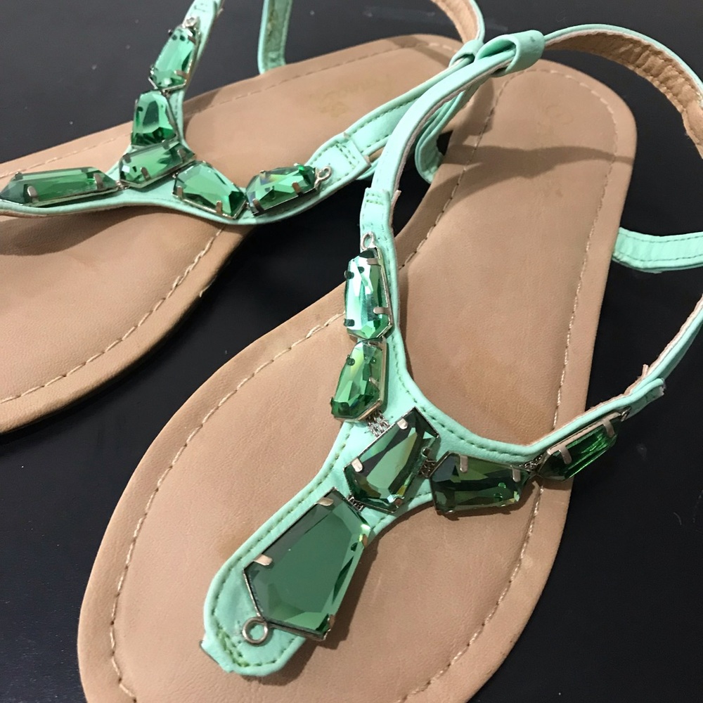 Turquoise Gem Strappy Sandals